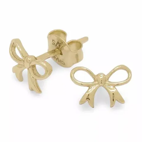 små rosett örhängestift i 9 karat guld