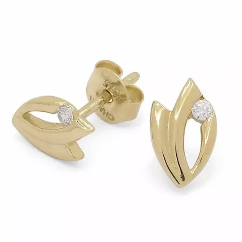 örhängen i 9 karat guld med zirkon