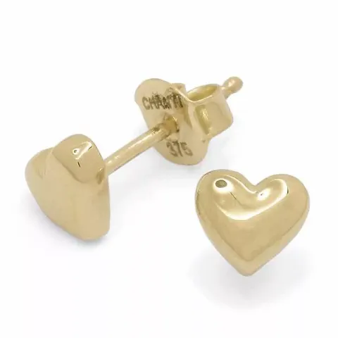 Hjärta örhängen i 9 karat guld