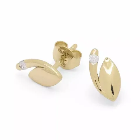 örhängestift i 9 karat guld med zirkon