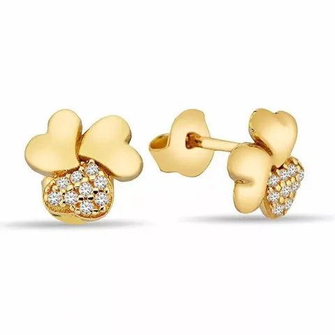 hjärta örhängestift i 9 karat guld med 