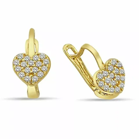 hjärteörhängen i 9 karat guld med 