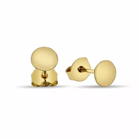 runda örhängestift i 9 karat guld med 