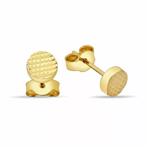 runda örhängestift i 9 karat guld med 