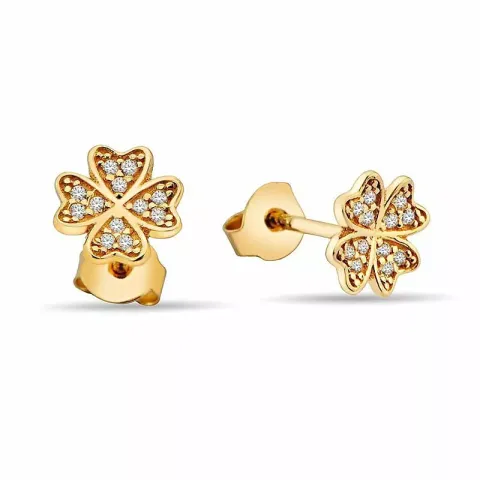 blommor örhängestift i 9 karat guld med