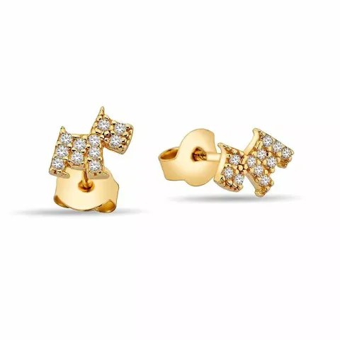 hundar örhängen i 9 karat guld med 