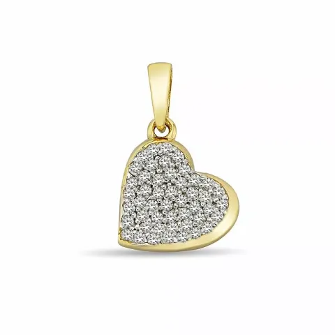 hjärta smycke i 9 karat guld och vitguld