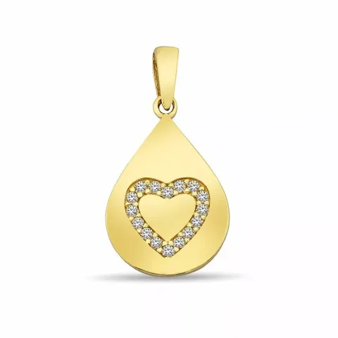 Stort hjärta hängen i 9 karat guld