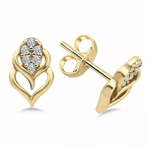 blommor örhängestift i 9 karat guld med