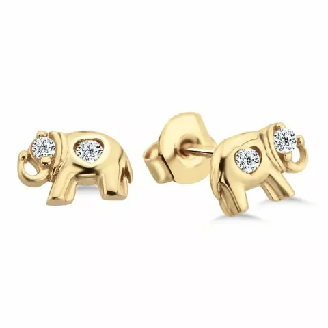 elefant örhängen i 9 karat guld med