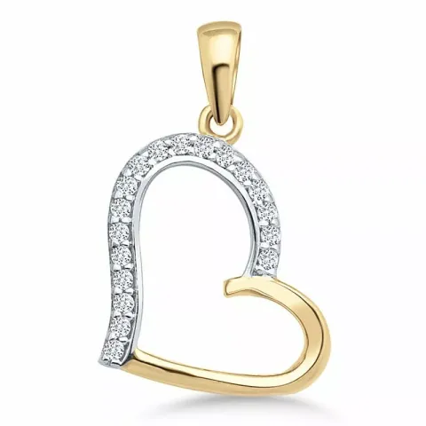 hjärta hängen i 9 karat guld och vitguld