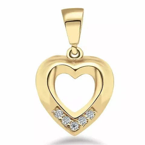 hjärta hängen i 9 karat guld