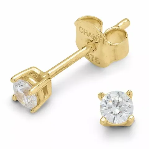 Örhängestift i 9 karat guld med zirkoner
