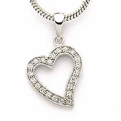 Hjärta hängen i 9 karat vitguld