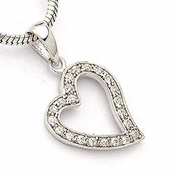 Hjärta hängen i 9 karat vitguld