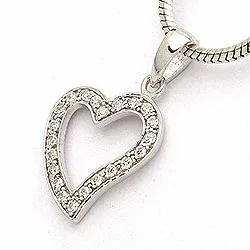 Hjärta hängen i 9 karat vitguld