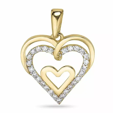 Hjärta hängen i 9 karat guld