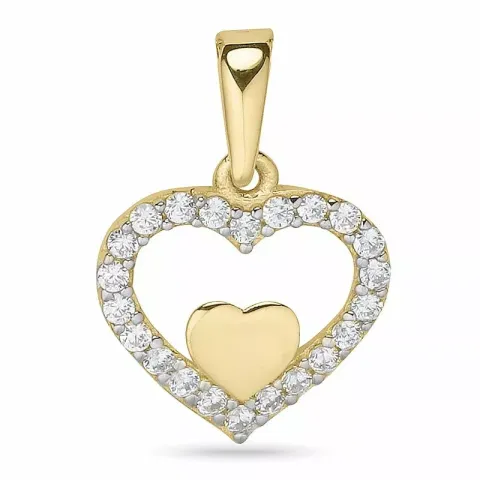 Hjärta hängen i 9 karat guld