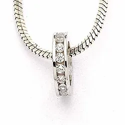 Runt hängen i 9 karat vitguld