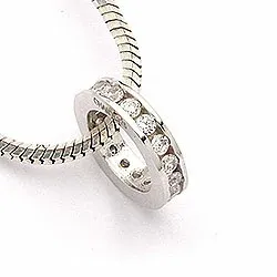 Runt hängen i 9 karat vitguld