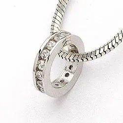 Runt hängen i 9 karat vitguld