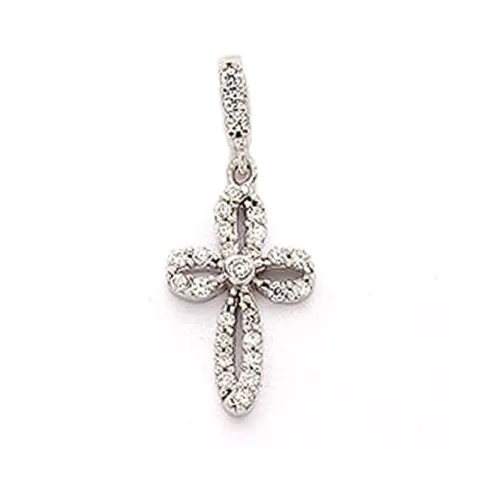 Kors hängen i 9 karat vitguld