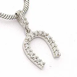Hästsko hängen i 9 karat vitguld