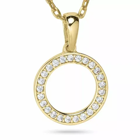 Rund halsband i förgyllt silver med hängen i 9 karat guld