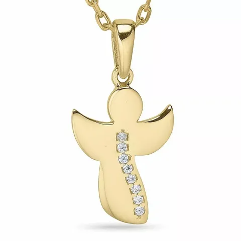 Ängel halsband i förgyllt silver med hängen i 9 karat guld