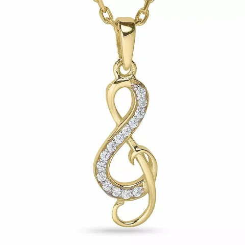 Evighet halsband i förgyllt silver med hängen i 9 karat guld