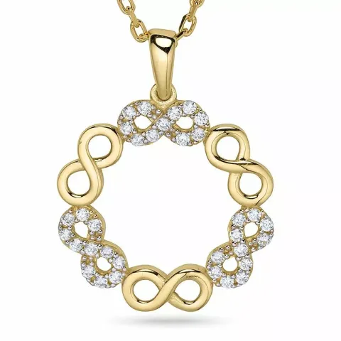 Runt evighet halsband i förgyllt silver med hängen i 9 karat guld