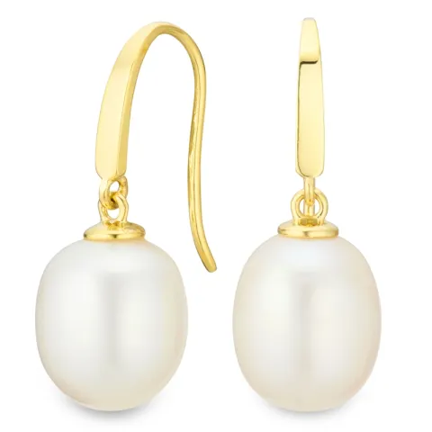 9-9,5 mm pärla örhängen i 9 karat guld - Gold Collection