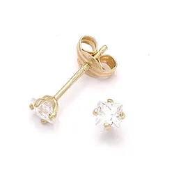Kollektionsprov 3 x 3 mm örhängestift i 9 karat guld med zirkon