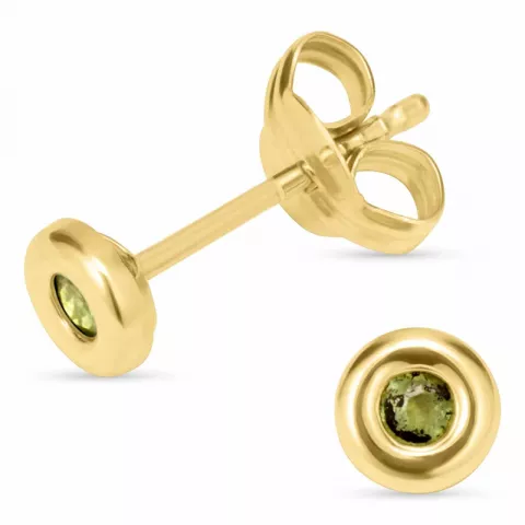 4 mm runda örhängen i 9 karat guld med zirkoner