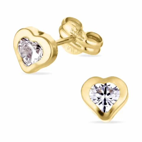 hjärta örhängen i 9 karat guld med 