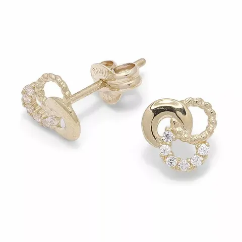 vita örhängen i 9 karat guld med zirkon