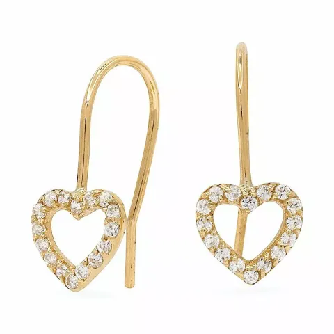 hjärta guldörhängen i 9 karat guld med 