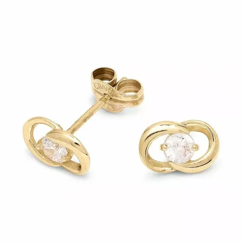 guldörhängestift i 9 karat guld med 