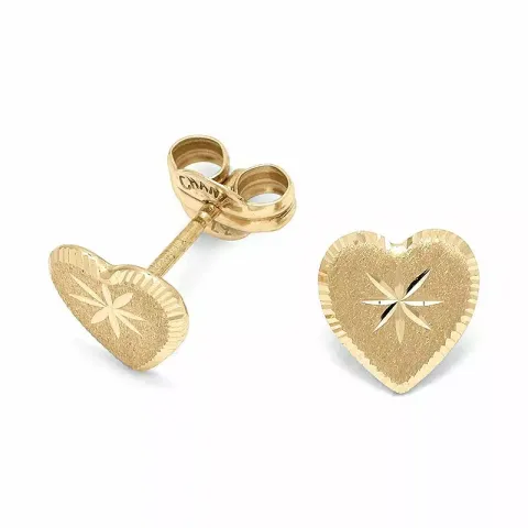 hjärta örhängestift i 9 karat guld