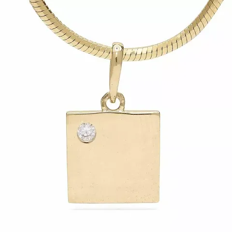 fyrkantigt hängen i 9 karat guld