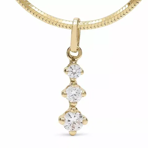 zirkon hängen i 9 karat guld