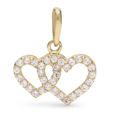 Dubbel hjärta hängen i 9 karat guld