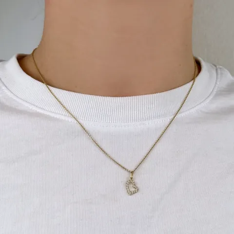 hjärta guld hängen i 9 karat guld