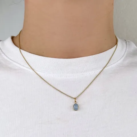 Lille ovalt hängen i 9 karat guld