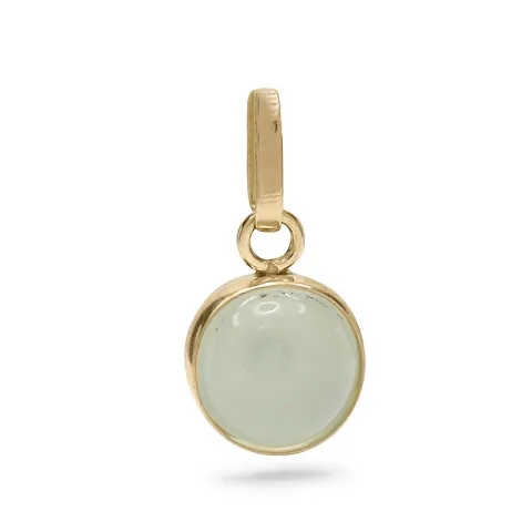 runt grön hängen i 9 karat guld