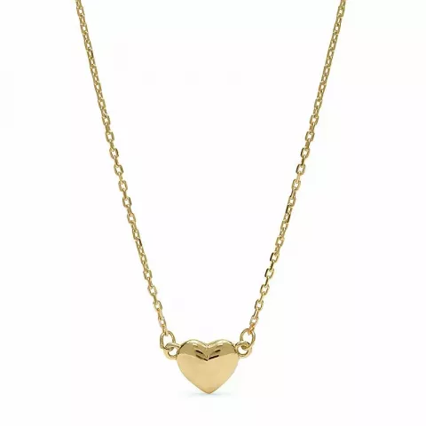 Simpel hjärta hängen med halskedja i 9 karat guld
