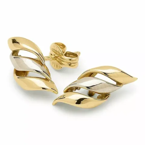 Guldörhängen i 9 karat guld och vitguld