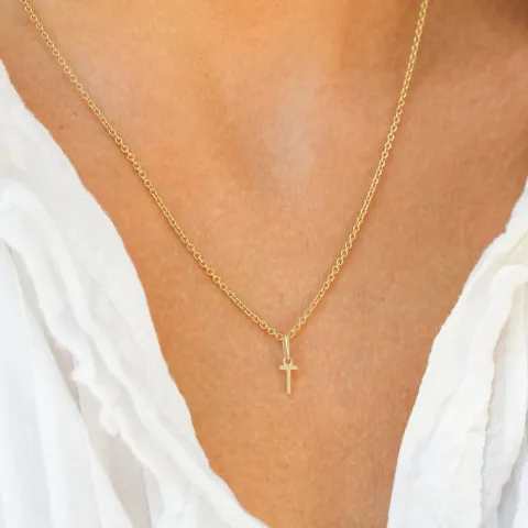 bokstav t hängen i 9 karat guld - My Letter