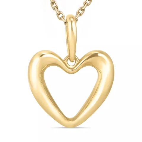 hjärta halsband i förgyllt silver med hängen i 9 karat guld - Gold Collection