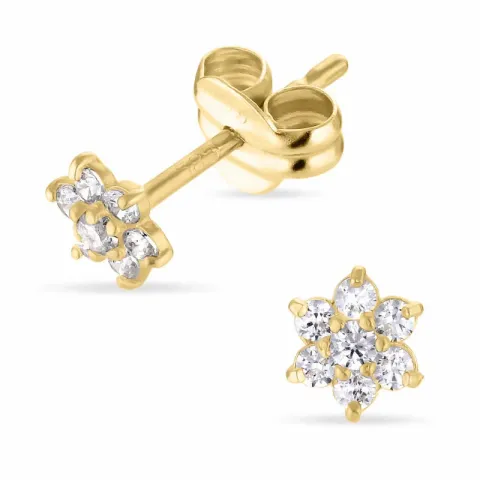 blommor örhängen i 14 karat guld med